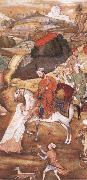Hindu painter Sultan Sanjar and the widow USA oil painting artist
